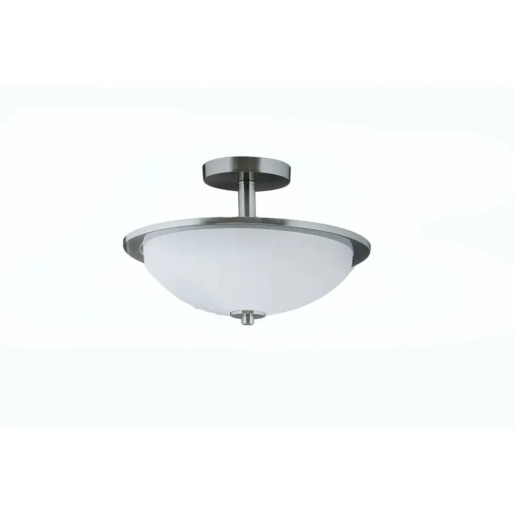 FlushMount Light Progress Lighting Replay 1-Light Brushed‎ Nickel LED Semi-Flush